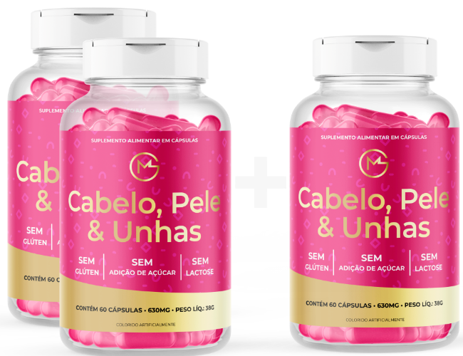 Kit Cabelo, Pele e Unhas - Compre 2 e Leve 3