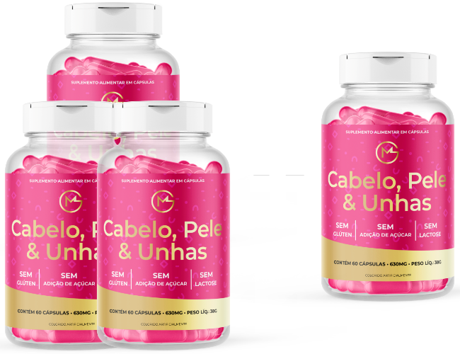 Kit Cabelo, Pele e Unhas - Compre 3 e Leve 4