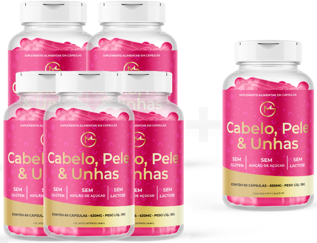 Kit Cabelo, Pele e Unhas - Compre 5 e Leve 6